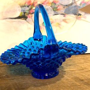Fenton Hobnail Colonial Blue Basket